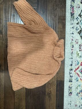 Free People Ribbed Cowl Neck Sweater - Rust